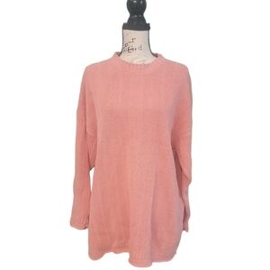 Vintage80s Mixed‎ Blues Flirty Preppy Blush Pink Sweater Size Large